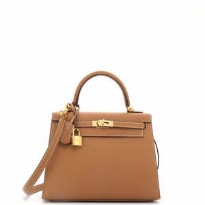 Hermes Kelly 25 Brown Epsom with Gold Hardware